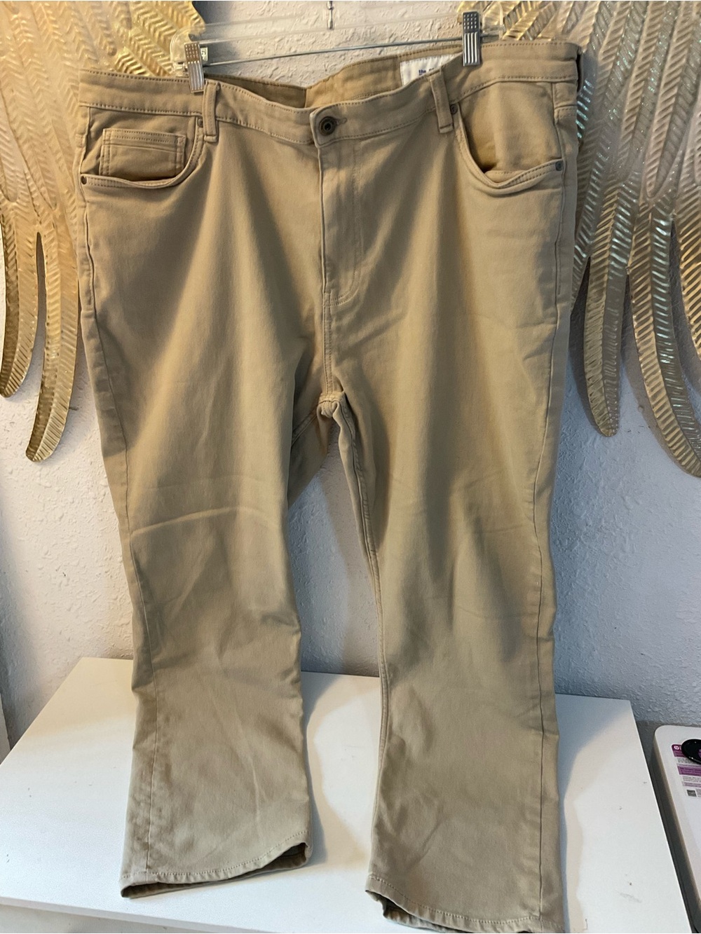 The Perfect Jean NYC Slim Fit Jeans Men's 44/30 Denkhaki‎ Tan Stretch 5 Pocket